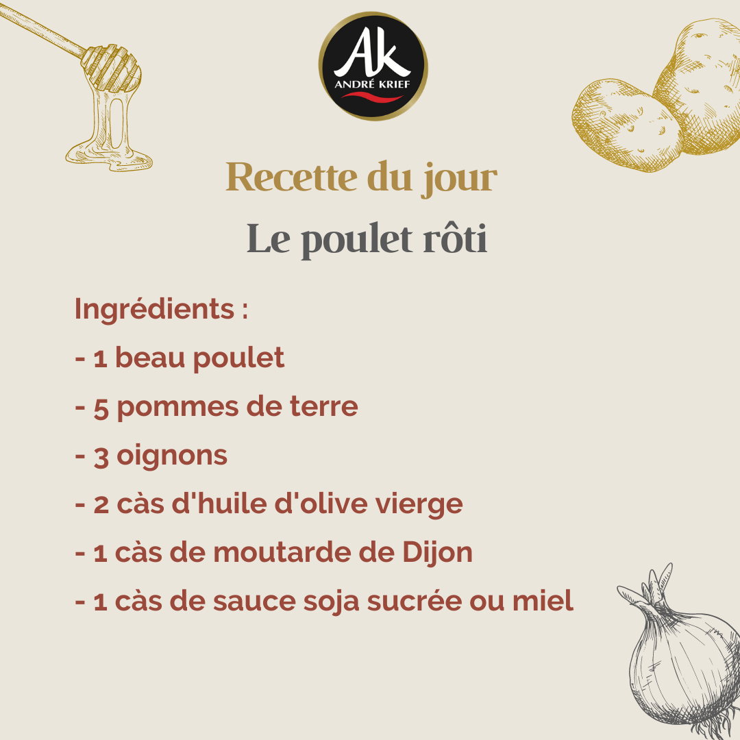 Le poulet rôti - Recette André Krief