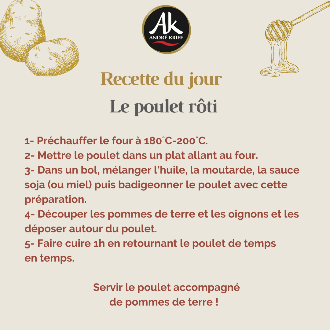 Le poulet rôti - Recette André Krief